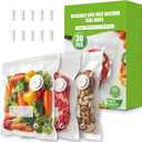 RIWUSI 30PCS Reusable Vacuum Sealer Bags for Food with Air Valve & 10 Seal Clips Large (11.8 x 13.3 in), BPA Free Food Storage Bags, Lock in Food Freshness for Freezer, Microwave, Sous Vide Cooking