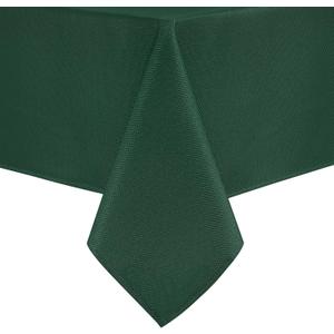 Hiasan 60 X 102 Inch Rectangle Textured Tablecloth - Waterproof Spill proof Antiwrinkle Jacquard Table Cloth for Kitchen and Dining Dinner, Outdoor Picnic, Holiday and Parties, Hunter Green