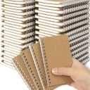 Dynta Pocket Notebooks Mini Notepads 3x5 Bulk, 60 Packs Lined Memo Pads, Small Spiral Notebooks Kraft Cover for Home, School, Office, Men, Women, Kids (60 Sheets/120 Pages)
