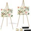 Display Easel Stand for Sign, Lightweight Tripod with Bag, Portable Adjustable Artist Easels for Outdoor Painting Canvas/Posters/Wedding, 2PC Gold