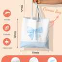 Coquette Pink Bow Preppy Canvas Tote Bag for Women Teens Teen Girls, Pink Bow Girls Tote Bag, Coquette Gifts