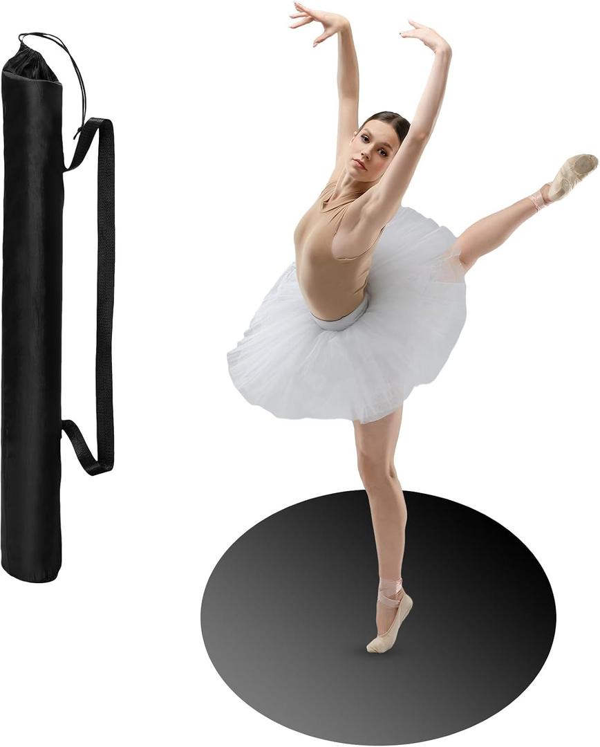 Portable Dance Floor Smooth Ballet Floor Vinyl Dance Mat for Home Stage Studios Kids Adults Practice Improve, 33 Inch