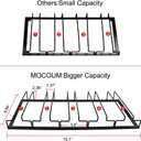 MOCOUM Wine Glasses Rack Under Cabinet Stemware Rack,Wine Glass Hanger Rack Wire Wine Glass Holder Storage Hanger for Cabinet Kitchen Bar (Black, 5 Rows 2 Pack)