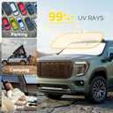 Windshield Sun Shade Compatible with 2019-2025 2026 Chevy Silverado GMC Sierra 1500 2500 3500 Accessories Sun Visor for Front Window Sun Shade Cover Foldable Blocks UV Rays Keep Car Cooler
