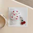 JANDM for AirPods Case with Cherry Keychain,Shockproof Lovely Clear Cute Bowknot Design Case with Keychain for AirPods 2nd/1st