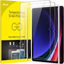 JETech Screen Protector for Samsung Galaxy Tab S9 11-Inch and Galaxy Tab S10 Lite / S10 FE / S9 FE 10.9-Inch, with Easy Installation Frame, Tempered Glass Film, HD Clear, 2-Pack