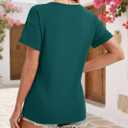 YUCOLEN Womens Short Sleeve V Neck T Shirts Casual Loose Tees Cotton Soft Breathable UPF 50+ Tops Summer 2026 (S)