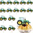 BESTOYARD 42pcs Construction Theme Cupcake Toppers, Excavator Cake Decorations for Construction Themed Party Supplies Boys Birthday Party, Paper Cake Topper Set