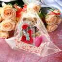 CIEOVO 24-Piece Valentine's Day Gift Basket Set: Empty Cardboard Trays with Cellophane Bags, Bows & Tags (Red pink-1)