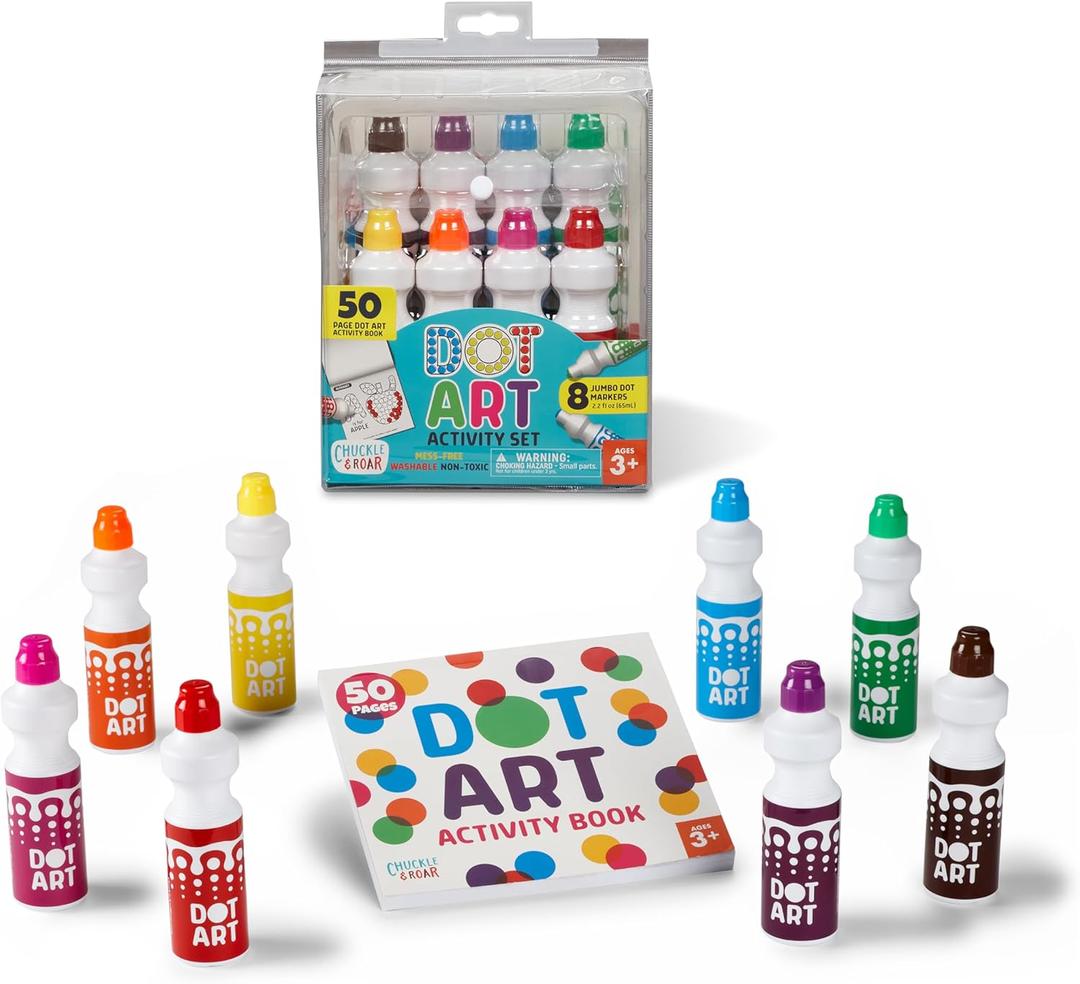 Chuckle & Roar - Dot Art Activity Kit - Mess free washable markers for preschoolers - Activity coloring book for kids ages 3 and up - Arts and crafts kit from Buffalo Games