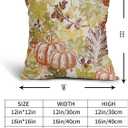 Fall Pillow Covers 16x16 Inch Set of 2 Autumn Burnt Orange Pumpkin Maple Leaf Print Decorative Throw Pillowcases Outdoor Rustic Farmhouse Seasonal Cushion Cases Decor for Sofa Couch Bed