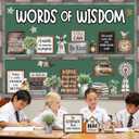 Mooliwe 57 Pcs Farmhouse Bulletin Board Set Greenery Classroom Decor, 11.81 x 9.84 inches