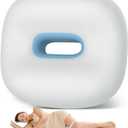 Knee Pillow for Side Sleepers, Memory Foam Leg Pillow for Side Sleeping, Between Legs Pillow for Hip and Back Pain Relief - Side Sleeper Pillow with Breathable Pillowcase and Elastic Strap (Grey & Blue)