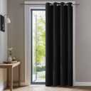 Deconovo Blackout Curtain Panel  Solid Grommet Top, Thermal Insulated & EnergySaving, MachineWashable Room Darkening Window Treatment for Bedroom & Living Room, 1 Panel, Black, 42W x 63L