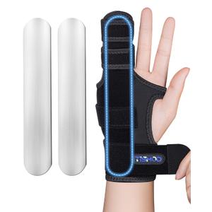 Finger Splint Brace,Supports Pinky,Middle,Ring,Metacarpals & Knuckles,Adjustable Left Right Hand Braces,Straightener for Trigger Fingers Splints,Broken,Arthritis,Fracture,Sprain,Injury,Tendonitis, Size L/XL
