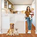 48" Extra Tall X 115" Wide Baby Gates for Doorways Extra Wide Dog Gates Indoor Scratch-Resistant 4ft Tall Pet Gate Indoor Mesh Dog Gate Outdoor Porch Prevent Kids/Pets from Jumping Over, White
