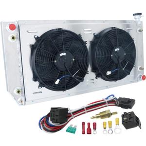 CoolingCare Radiator for 1992-2004 Chevy GMC C1500 C2500 C3500 K1500 K2500 K3500 Suburban Tahoe Yukon 5.0L 5.7L 7.4L V8, 3 Row Radiator + Shroud/Fan + Relay