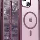 Magnetic for iPhone 13 Case, [Compatible with MagSafe][Military Grade Drop Protection][Heavy Duty Protection][Non-Slip][Shockproof] 2-Layer Durable Bumper Phone Case 6.1''-Red