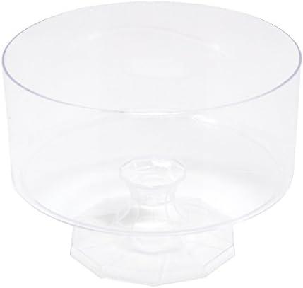 Homeford Mini Plastic Trifle Pedestal Bowl, Clear, 4-1/4-Inch