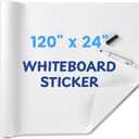 Whiteboard Sticker for Wall, 120" x 24" No Ghosting Peel and Stick Dry Erase White Board Roll, Stain-Proof Self-Adhesive Whiteboard Paper for Home, Office, Classroom