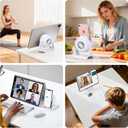 Wireless Induction Bluetooth Speaker, 4-in-1 with 360 Rotating Phone Holder and RGB Ambient Light, High-Definition Surround Sound (White)