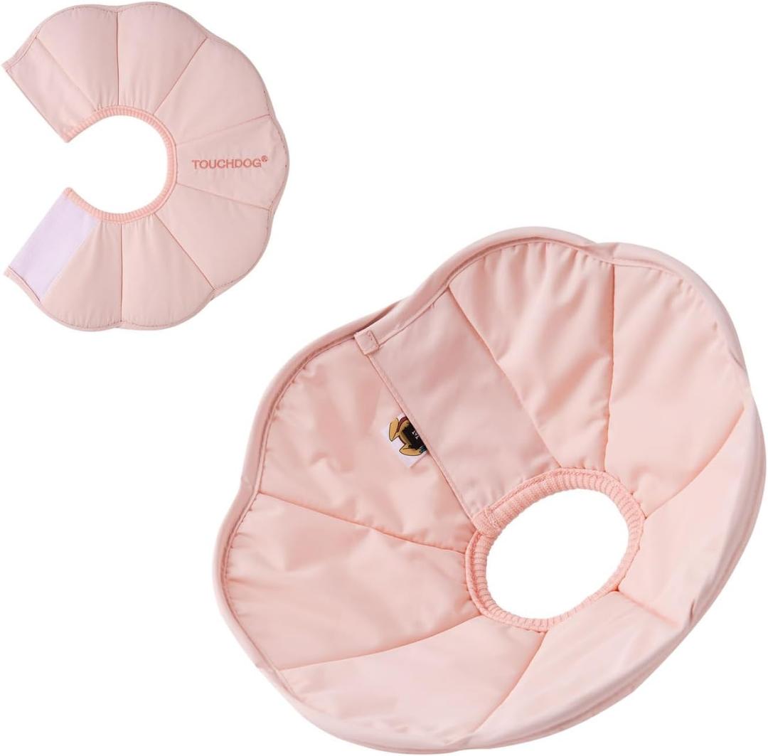 Touchdog Soft Cat Cone Collar, Waterproof Recovery Collar for Cats After Surgery, Lightweight Elizabethan Collar for Kittens, Small to Large (PINK01, S)
