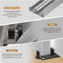 Heavy Duty Bypass Sliding Closet Door Track Hardware 96", 8 FT Aluminium Pocket Track Rail Set, Smoothly and Quietly, for 2 Door System,Silver
