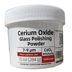 10 OZ (284g) 99% Cerium Oxide Glass Polishing Powder 7-9m Removes Scratches - Automotive Glass, Architectural Glass, Household Panels, Shower enclosures, Fish Tanks, Store Windows,