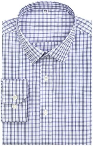 GIANZEN Mens Grade 4 Wrinkle-Resistant Plaid Button-Down Cotton Long Sleeve Regular Fit Gingham Dress Shirts, 3XL