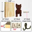 Yorkshire Terrier Dog Leash Holder Wall Mount with Scrabble Letters, Wooden Dog Wall Hook Organizer, Pet Collar & Harness Holder Entryway, Key Hook Leash Rack, Gift for Pet Lovers, Home Decor PF297-73