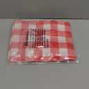 Smiry Rectangle Picnic Table Cloth, Elastic Waterproof Fitted Vinyl Tablecloths, Flannel Backed Buffalo Plaid Table Covers for Dining, Camping, Outdoor (White and Red, 36" x 60")