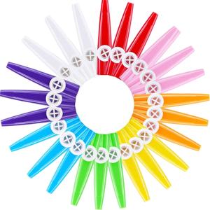 Blulu 24 Pieces Plastic Kazoos 8 Colorful Kazoo Musical Instrument, Good Companion for Guitar, Ukulele, Violin, Piano Keyboard, Gift for Christmas Gifts Party Favors