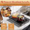 2 Burner Electric Cooktop - 110v Countertop and Built-in Electric Stove 2000W, 12 Inch Ceramic Stove with Residual Heat Indicator, Over-Temperature Protection, Knob Control, 110-120V Plug in