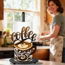 Coffee Paper Towel Holder, Coffee Decor for Countertop Cute Vintage Home Table, Housewarming Birthday Gifts for Cafe Lovers