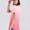 Kistore Workout Tops for Women Short Sleeve Boat Neck Loose Fit Gym T-Shirt Athletic Casual Tee Shirts (Pink, XL)