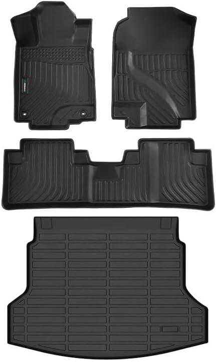 ANBINGO Floor Mats & Cargo Liner for 2012-2016 Honda CR-V, (LX & SE & EX & No Passenger seat subwoofer) (Not fit Touring) Waterproof Car Mat All Weather Guard TPE Liners, CRV Full Set - Black