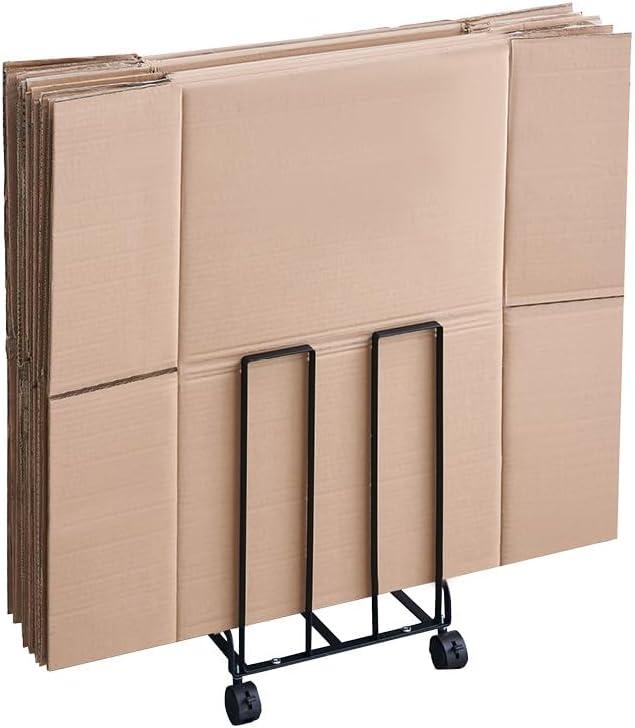 Carton Storage Rack, Portable Cardboard Recycling Organizer Stand with Caster Wheels to Store, Transport Cardboard for Home Warehouse Shipping Station, 12.2x10.2x17.1in (Black) Carton Storage Rack, Portable Cardboard Recycling Organizer Stand with Caster Wheels to Store, Transport Cardboard for Home Warehouse Shipping Station, 12.2x10.2x17.1in (Black)