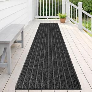 Outdoor Washable Door Mat 24" x 72", Muddy Dirt Trapping Entryway Runner Rug, Non Slip, Water Proof Heavy Duty Commercial Rug for Patio, Balcony, Garage, Traffic Area, Office, Roll Packing