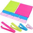 34 Pack Plastic Chip Clips - Resealable Sealing Clips for Food Storage & Snack Bags - 4 Sizes, Bright Colors - 2.4"/3.2"/4.3"/5.5"