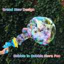 Bubble Gun Bubble Machine Dinosaur Bubble Blower Toy for Kids and Toddlers Bubble in Bubble Gun Party Favors Birthday Christmas Easter Gift for 3 4 5 6 7 8 9 Years Old Boys and Girls (Blue)