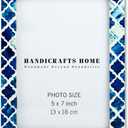 Handicrafts Home 5x7 Picture Frames - Vintage Style Wall Hanging & Desk Decor - Farmhouse Photo Frames Ideal for Living Room Office & Home Decor Medium Picture Frame for Diploma & Wall Decor, Blue