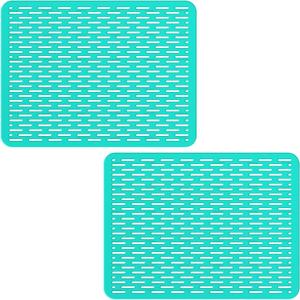 Bligli Mesh Sink Mat, 15.7 x 11.8inch Sink Prtector Mats for Kitchen Sinks, PVC Eco-Friendly Sink Protectors for Bottom of Sink, Fast Draining, Easy Cleaning, Clear Green