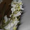 38" White Orchids Artificial Flowers Velvet Silk Orchids, 6 PCS Faux Orchids Long Stem Artificial Flowers for Tall Vase & Home Wedding Decoration(White)