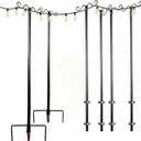 Lightdot Outdoor String Light Poles, 9FT Metal Patio Light Poles Post for Outside with Fork for Outside Hanging Backyard Garden, Deck Lighting Stand for Parties, Wedding, Halloween Decor -3Pack