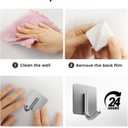 Adhesive Hooks, 8 Pack Towel Hooks Wall Hooks for Hanging, Stick on Hooks, Adhesive Towel Hooks for Bathroom Door Hanger Kitchen Closet Cabinet Stainless Steel-Brushed Nickel