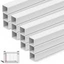 Yaocom Railing Spindles White Vinyl Deck Railings Colonial Style Deck Balusters for European Home Decorative Outdoor Stair Porch Fencing Railings(1-1/2" Sq X 47",PVC Fence Slats,12 Pack)