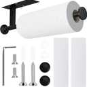 Paper Towel Holder Wall Mount - Self Adhesive No Drill or Drilling, SUS304 Stainless Steel - Kitchen, Bathroom, Sink, Pantry, Fridge(Black), 13.9*3.75