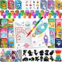 BenLouis 96Pcs Kids Party Favors Mini Coloring Books Crayon Slap Bracelets Stickers Set Bulk for Kids 4-8-12 Classroom Birthday Gifts Goodie Bags Pinata Stuffers School Rewards Crafts Supplies