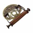 STYLENT Decor Brass Wall Mount Toilet Paper Holder 7.25" Wide Vintage Crown Style Solid Easy Install Toilet Tissue Paper Holders with Wooden Roll for Bathroom