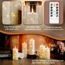 Flameless LED Candles with Timer 24 Pc Flickering Flameless Candles for Romantic Ambiance and Home Decoration Stable Acrylic Shell,with Embedded Star StringBattery Operated CandlesWhite